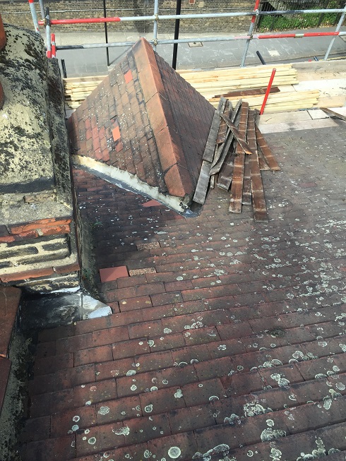 old roof lead flashing and valley 