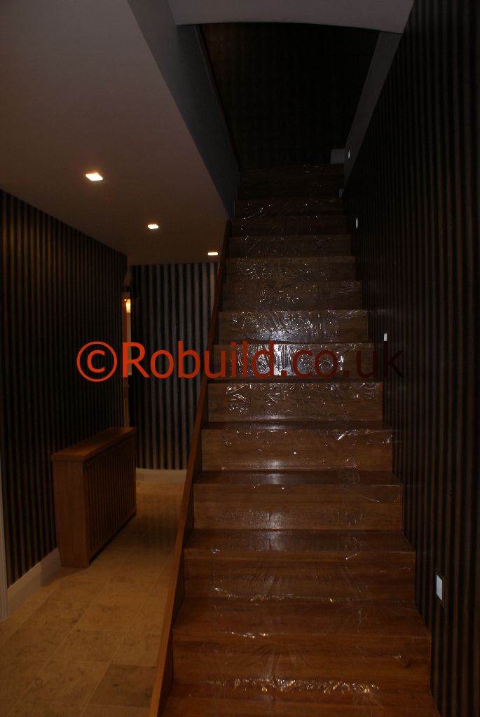 hardwood staircase basement 