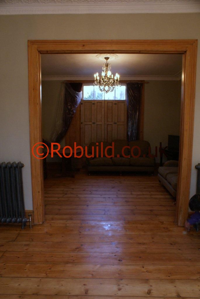 sanded floor boards