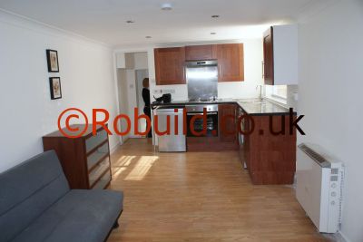 Kitchen Extensions on Garage Conversion Into A Studio Flat  With Ensuite Bathroom And