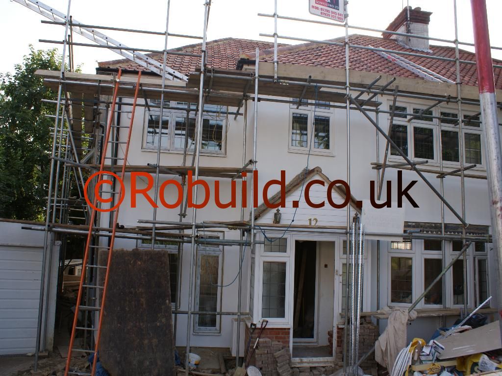 L shaped 2 storey extension - Front view
